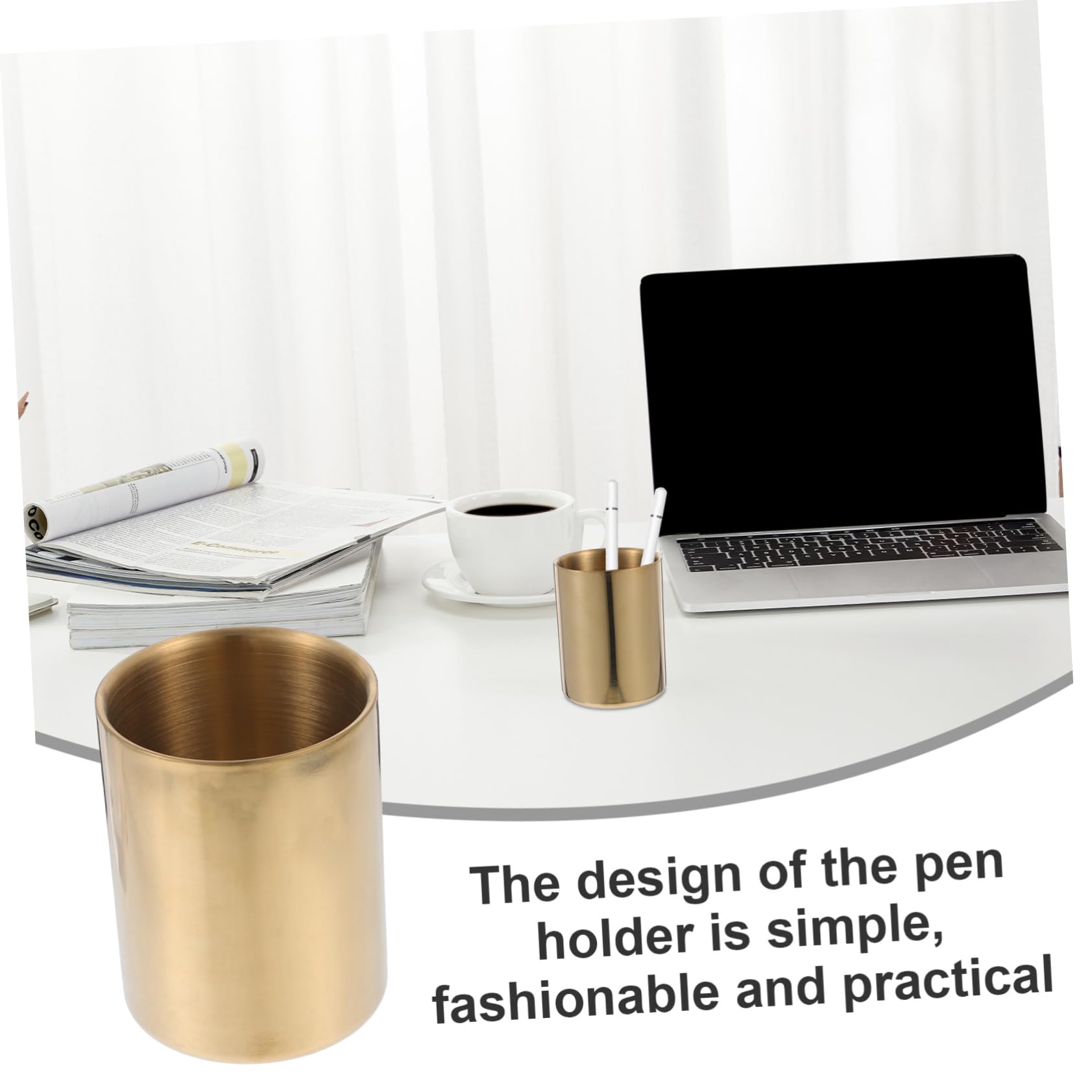 OSALADI 3 Pezzi Portapenne Inossidabile Organizer Scrivania Elegante per Ufficio e Make Up per Scrivanie e Decorazioni Capacità Ampia per Cancelleria e Cosmetici