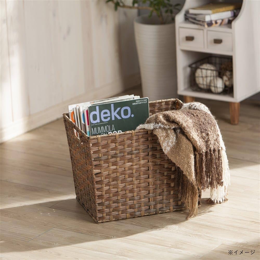 中型ダークブラウンバスケット 中型ダークブラウンバスケット 中型ダークブラウンバスケット