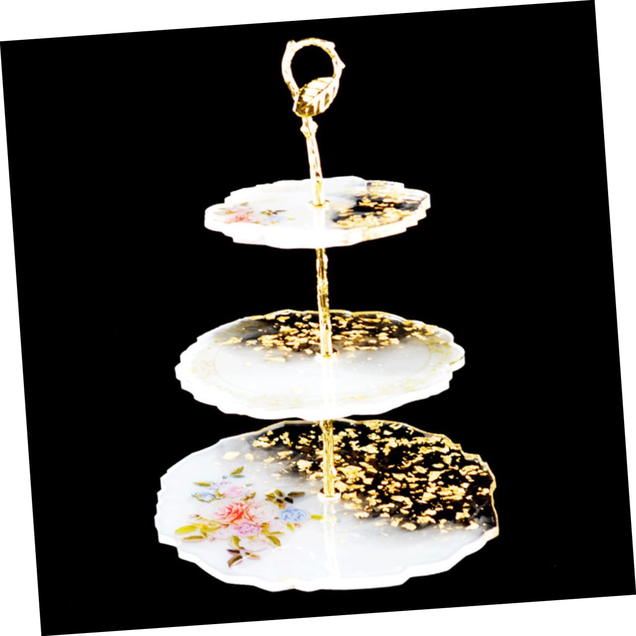 GRIRIW 3-layer Round Fruit Tray Mould Diy Crystal Epoxy Mold Silicone Storage Tray Dish Mold for Desserts