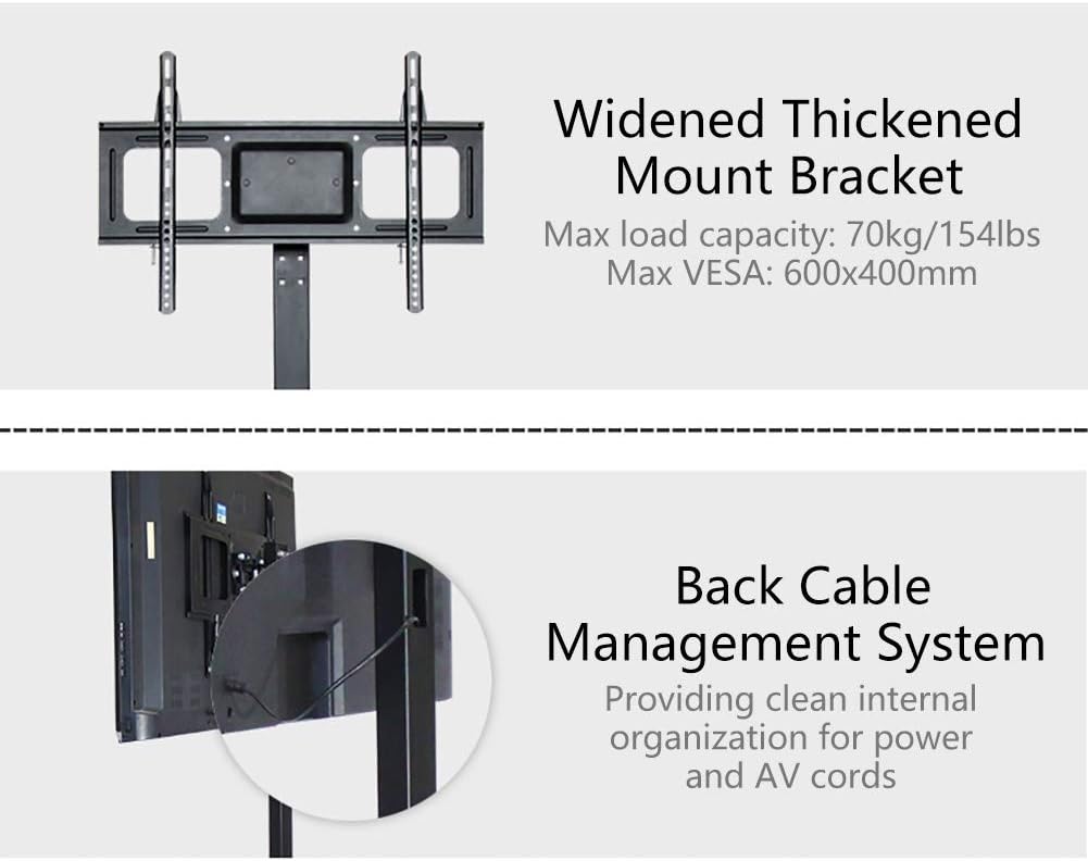 Tv Stand Bracket with Tilt Swivel Adjustable Mount for 32-70” Led LCD Screens - Sector Steel Base with Anti-Slip Feet - Max 600X400Mm Beautiful Scenery