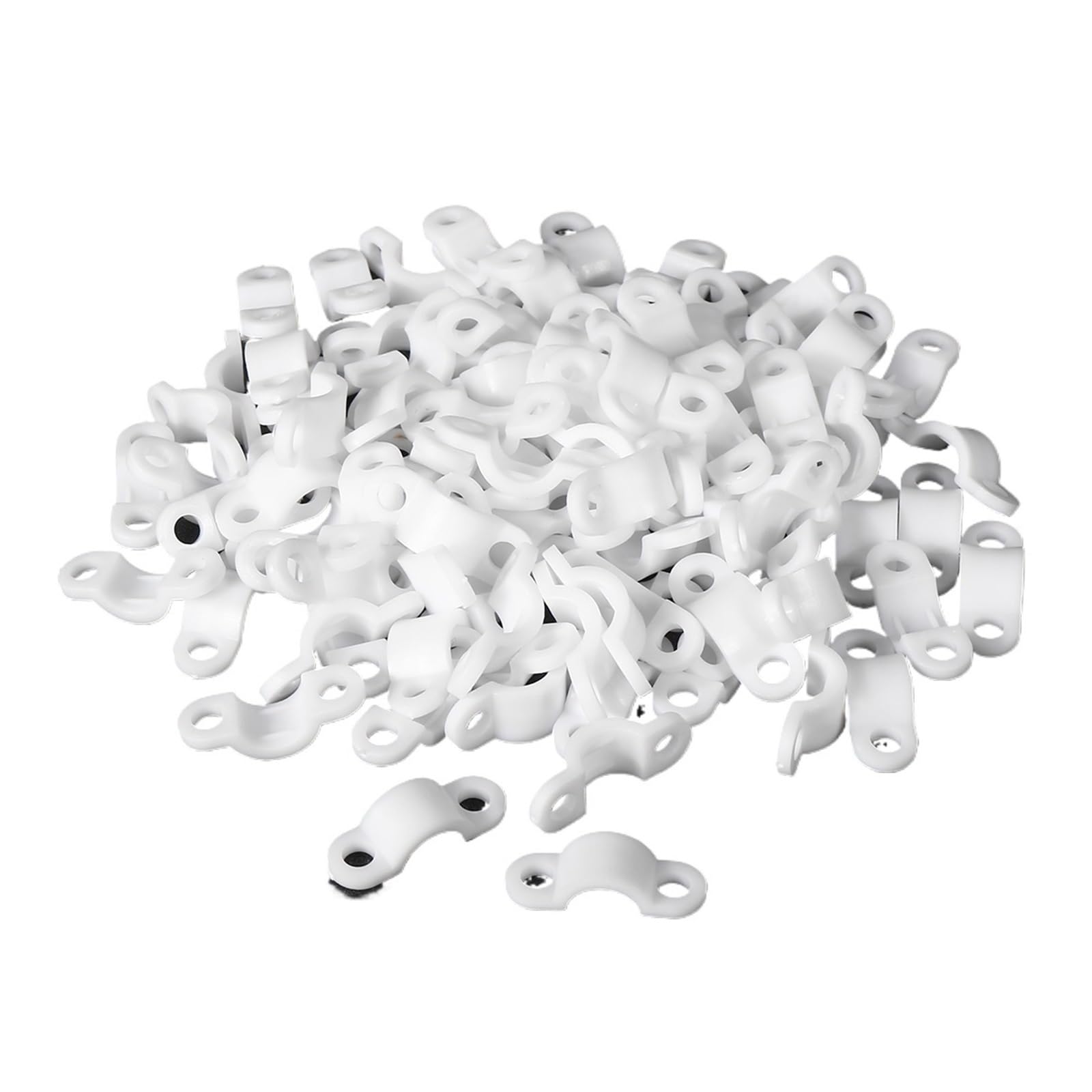 100Pcs Plastic Wire Tube Fixing Clips Cable Holder Management(White)
