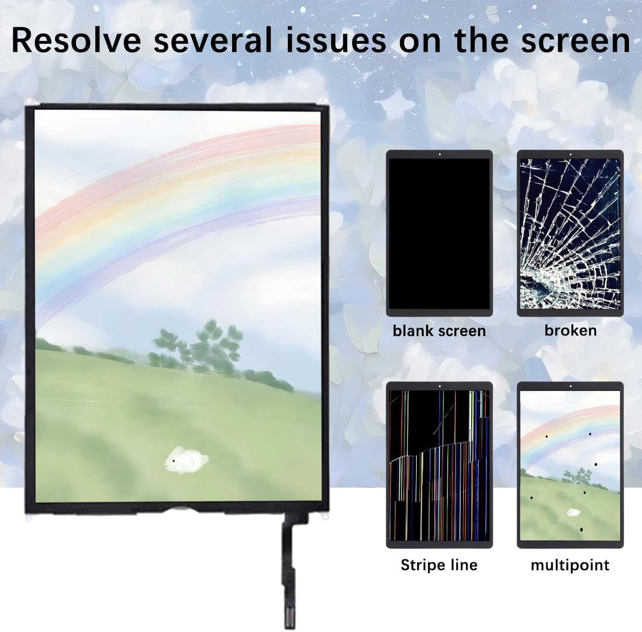 Display Screen for iPad 6 (2018) A1893 A1954 LCD Screen Replacement Assembly with Kit (No Touch Digitizer)