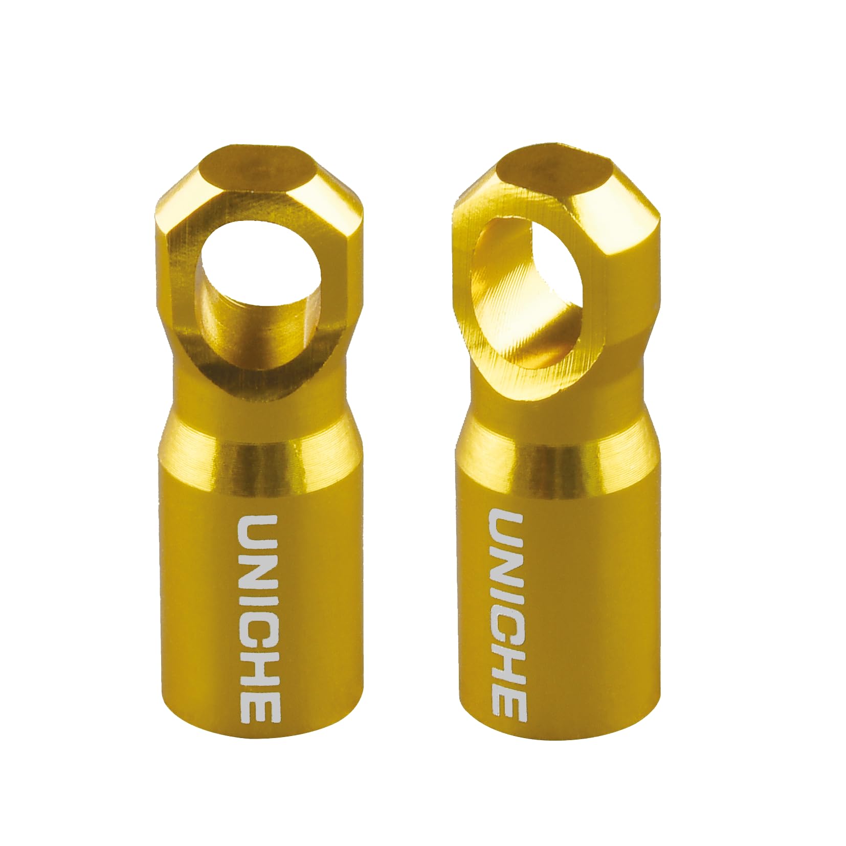 UNICHE Bicycle Presta Valve Cap with Valve Core Removing Function, Fits Presta French Valves on MTB, Road Bikes, Gravel Bikes - 2 Pack - Gold