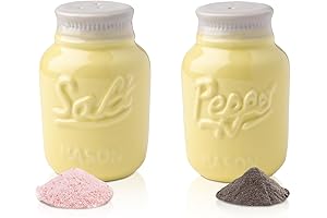 Comfify Adorable and Decorative Vintage Yellow Mason Jar Salt and Pepper Shakers