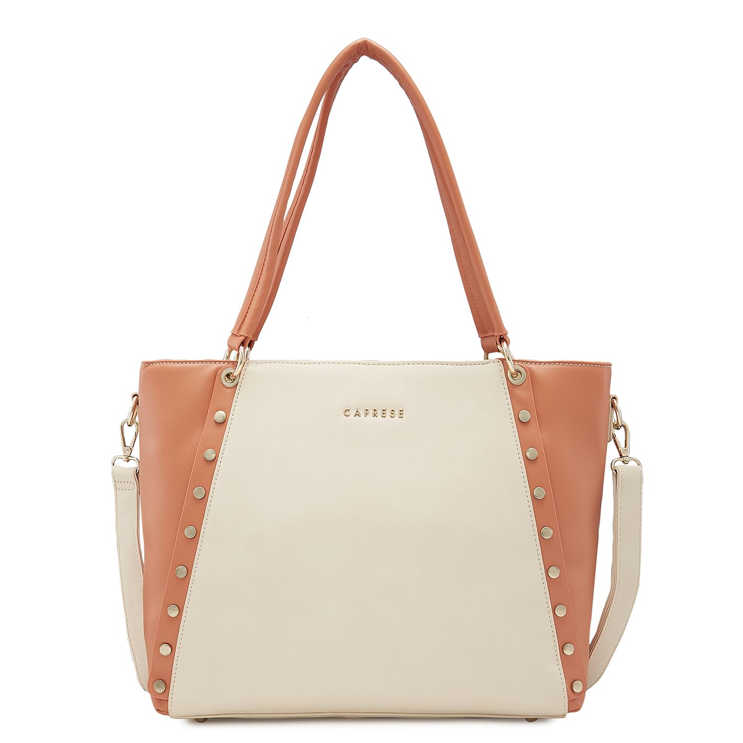 Caprese Shelby Laptop Tote Bag, Beige-Large | Stylish Handbag for Women with 17" Laptop Compartment | Detachable Sling Strap & Top Zip Closure| Perfect for Office & Daily Use (B0DDCPZH6D) Amazon Price History, Amazon Price Tracker