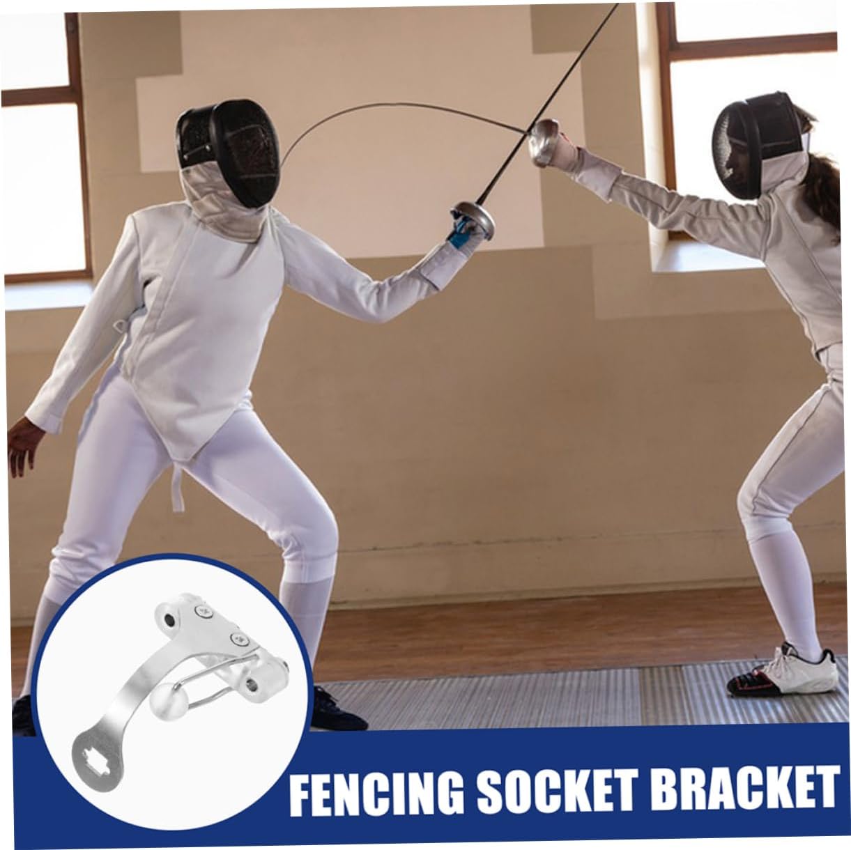 Mipcase 2pcs Fencing Epee Socket Fencing Training Tool Portable Stand Stainless Steel Equipment Tools and Replacement Socket for Epee