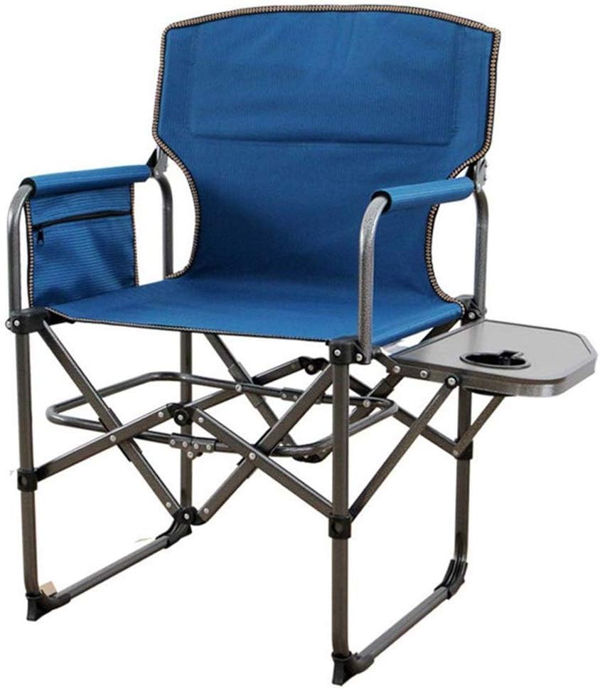 ZDXMZ Camping Chair Heavy Duty Frame Collapsible Recliner with Side Table, Folding