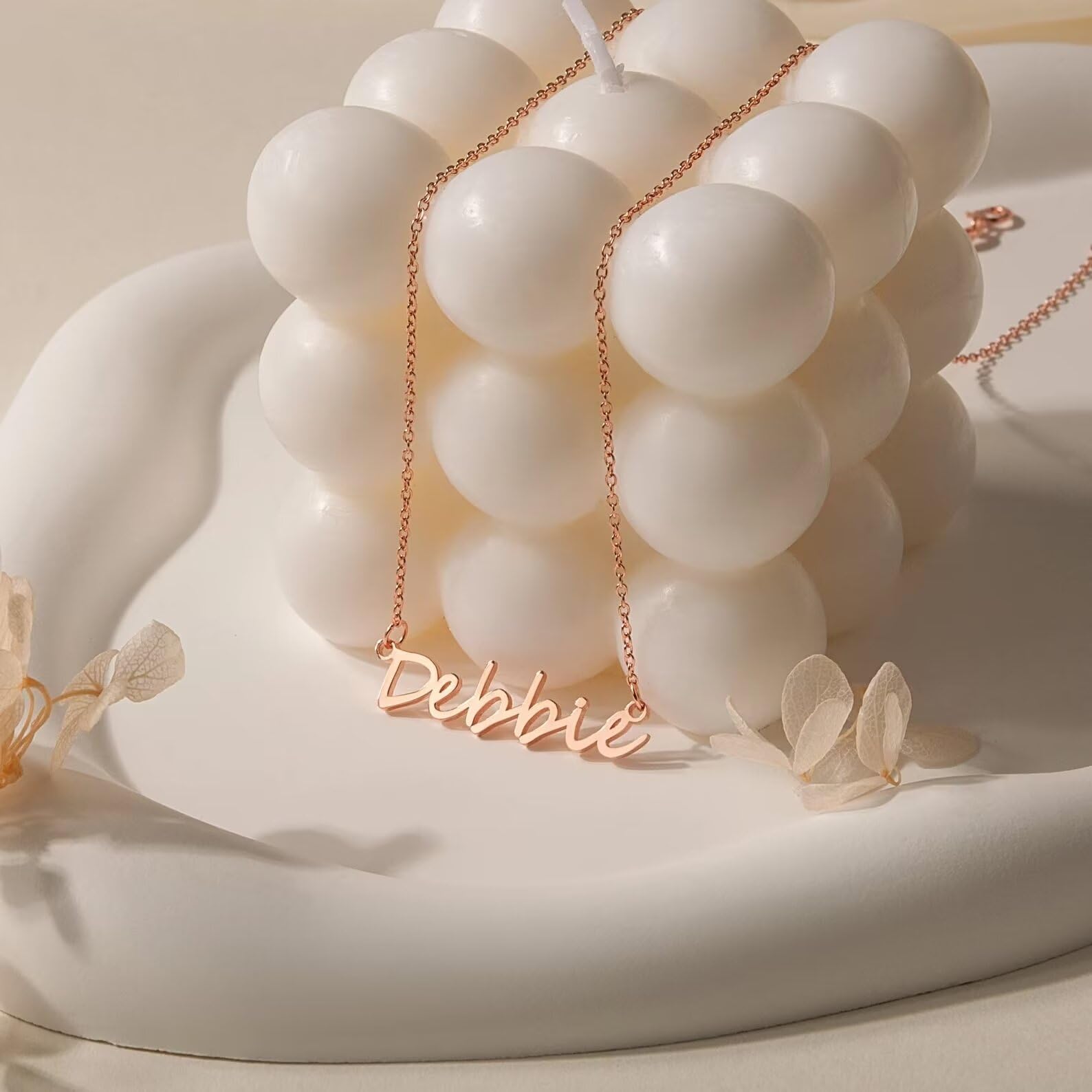 Collana personalizzata con nome placcata in oro 18 carati - Gioielli con nome personalizzati - Regalo perfetto per lei - Gioielli fatti a mano Regalo per la festa della mamma