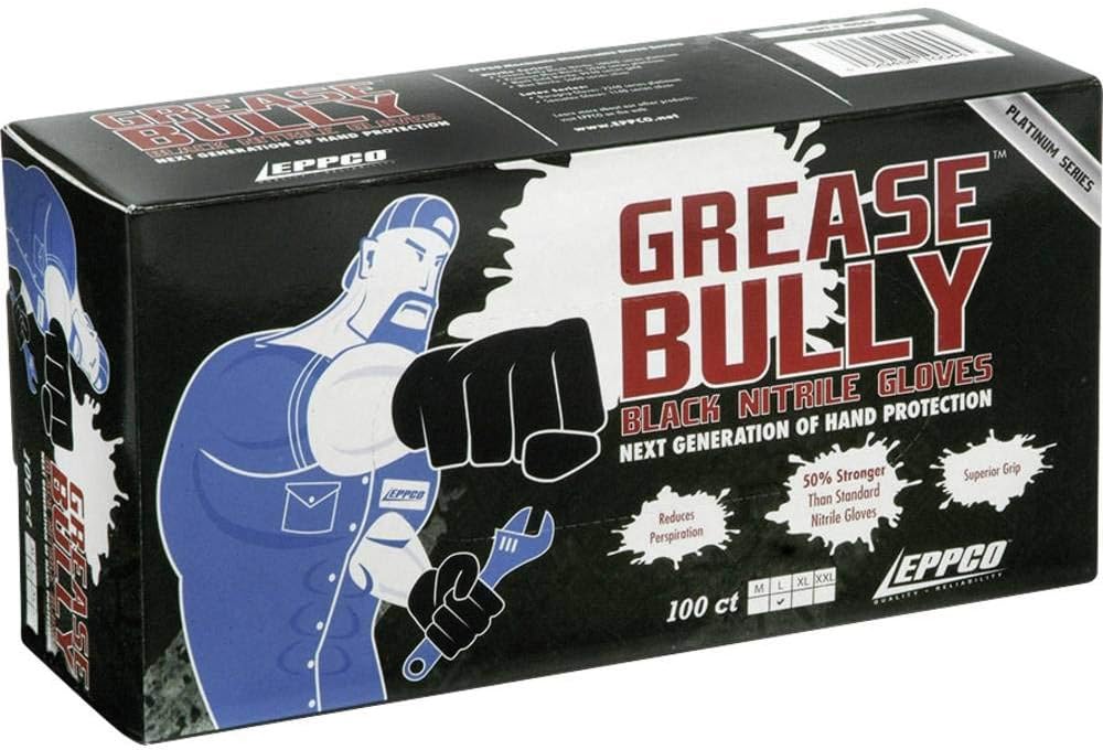 grease bully black nitrile gloves