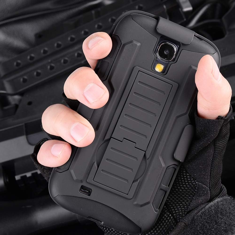 Cocomii Robot Belt Clip Holster Galaxy S4 Case, Slim Thin Matte Kickstand Swivel Belt Clip Holster Reinforced Drop Protection Fashion Phone Case Bumper Cover Compatible with Samsung Galaxy S4 (Black)