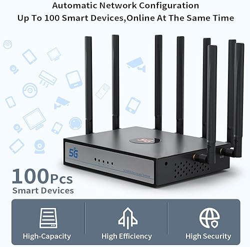 Miniatura 7 de UOTEK Router de tarjeta SIM 5G CPE, WiFi 6 5G módem celular de doble banda NSA SA con ranura para tarjeta SIM para Smarthome Office Interior Router