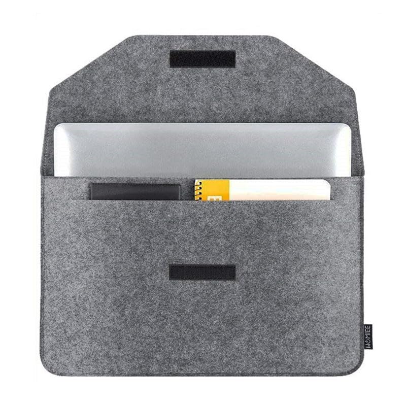 Custodia In Feltro Per Laptop 13″ – Sottile, Con Scomparti Multipli, Nero, 36x25.6 Cm