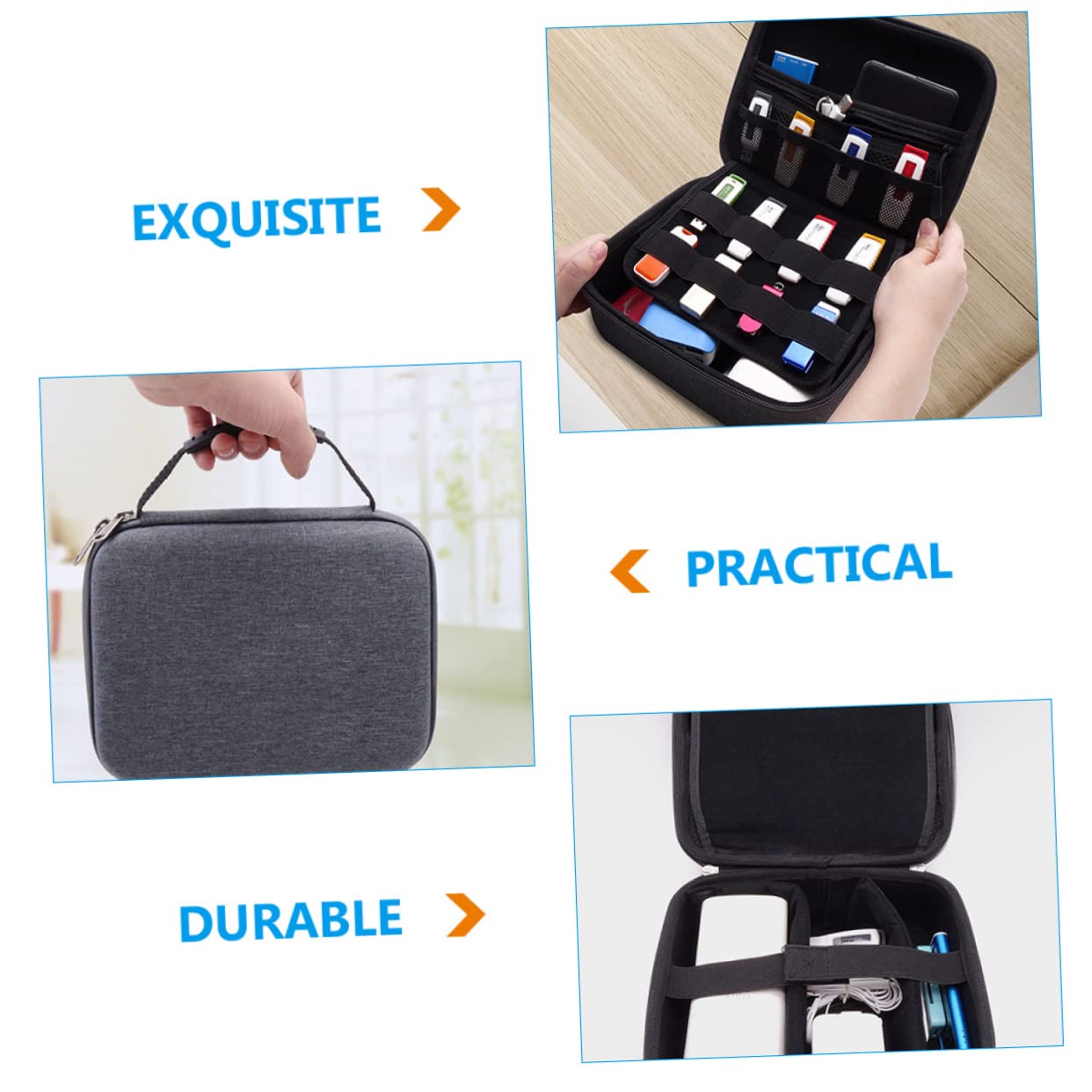 Organizer Elettronico Viaggio Eva e Oxford Custodia e Resistente per Accessori USB e Hard Disk Portatile con Chiusura Zipper e per Elettronici