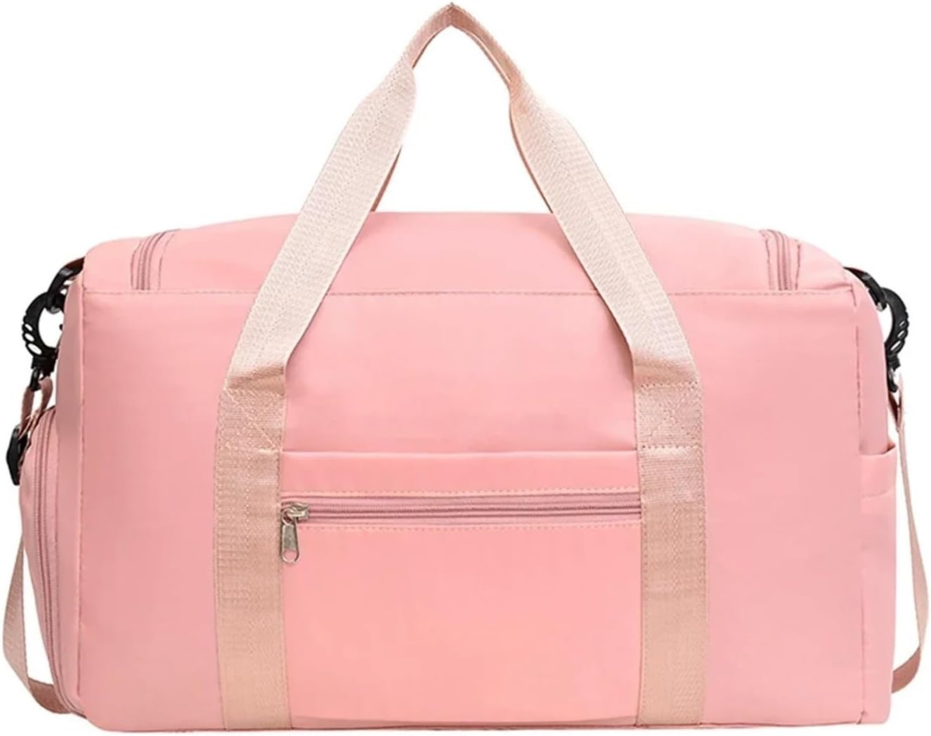 Women's Multi-Functional Travel Bag Oxford Tote With Shoe Compartment Two-Way Zipper For Gym/Outdoor Trips(Pink)