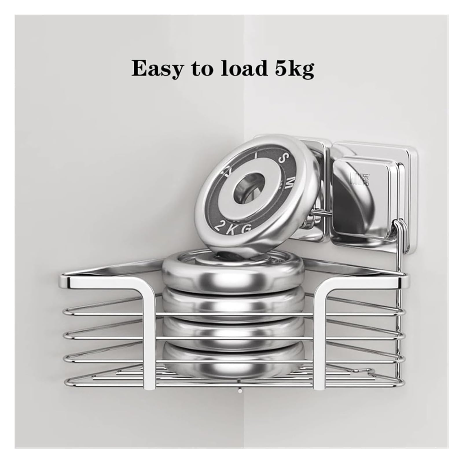 Estantes de Ducha, Estante de Pared for baño, Organizador de Ducha de Esquina de Acero Inoxidable sin taladros.
