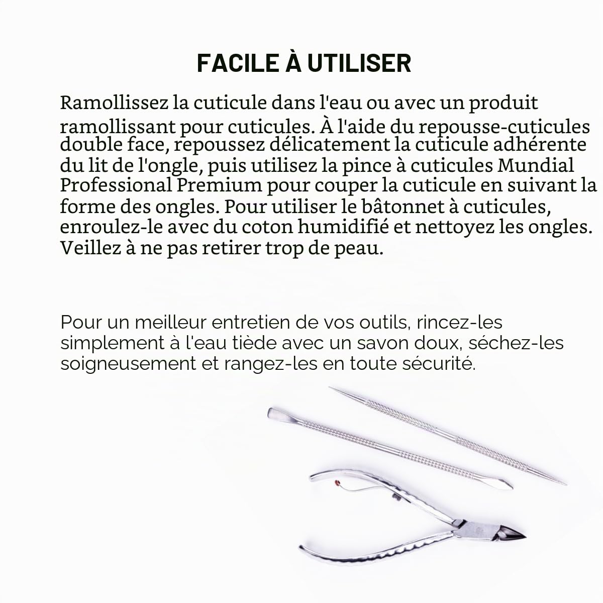 Mundial | Kit pince cuticules + dessous de pied + poinçon Mundial 778