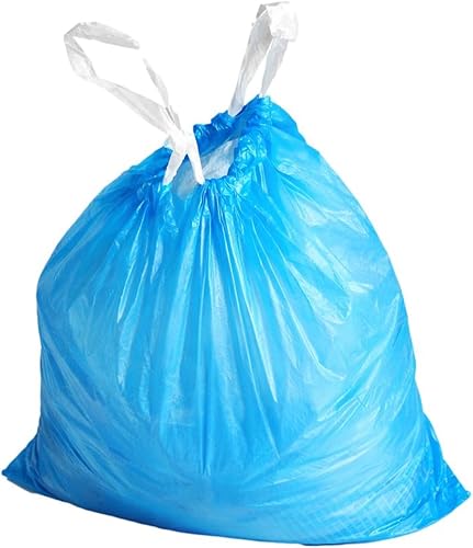 SKIR'CO (40 Stück) Müllsäcke 60 Liter mit Zugschnur, blaue Müllsäcke, Müllbeutel
