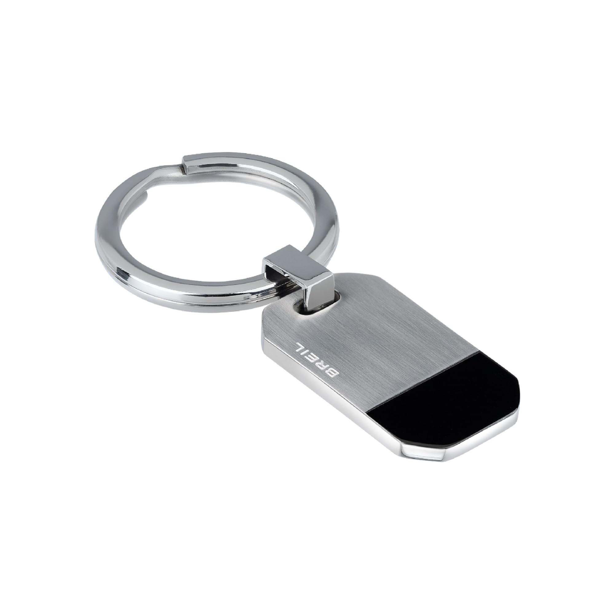 Breil Tailor Schlüsselring aus Stahl hergestellt, in der Farbe: Silber und Schwarz, Länge: 6,5 cm, TJ2967