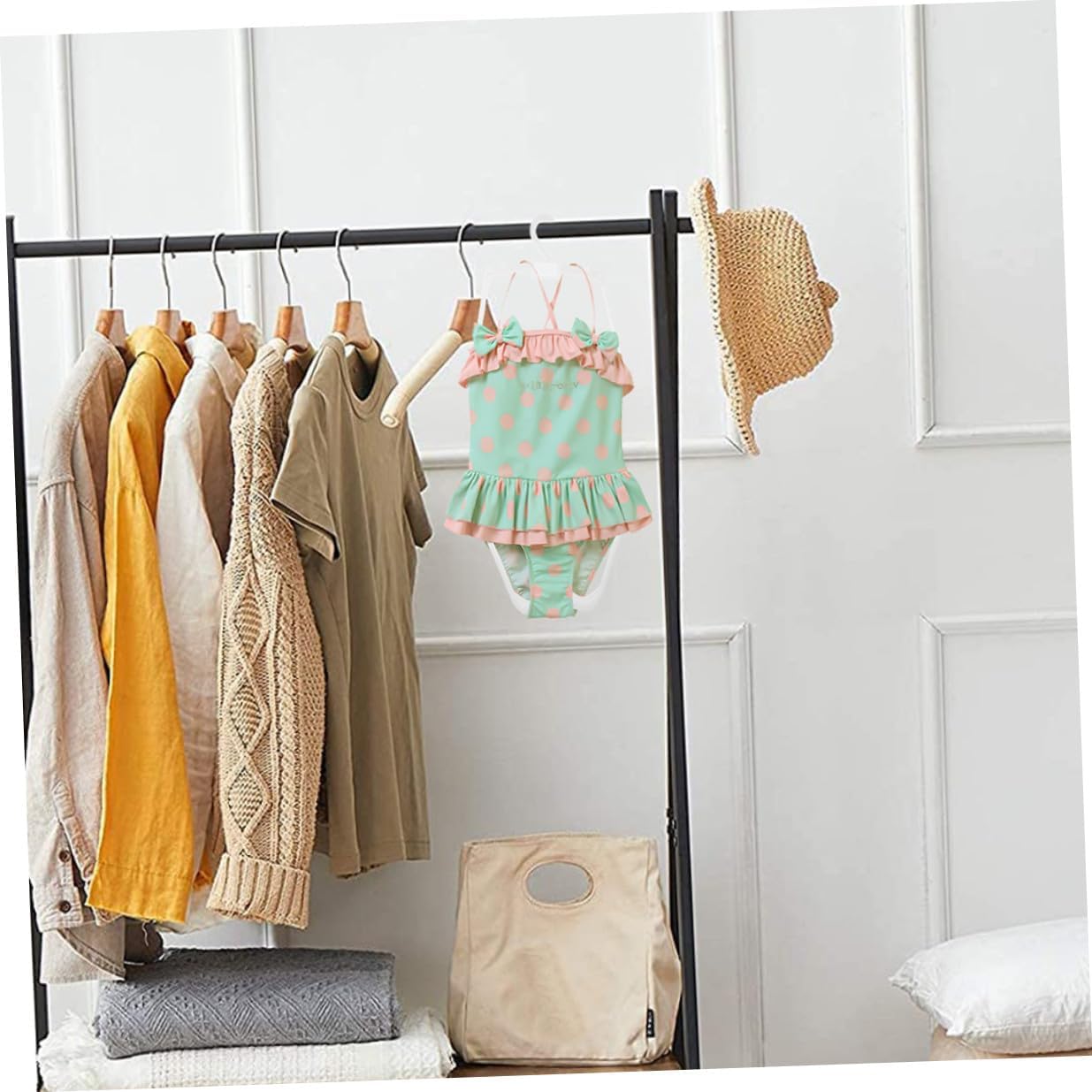 Homoyoyo 10 Pcs Swimsuit Hangers Body Shape Garment Display Rack with Hanging Hook White Plastic Clothes Hangers for Boys and Closet Storage