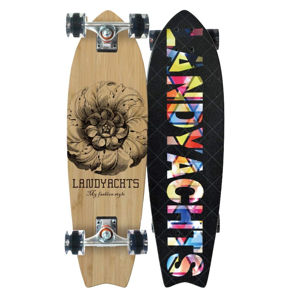 Axdwfd Longboard 81 x 8-calowa standardowa deskorolka cała rzęd, dla początkujących i ulicowych Concave Skateboard profesjonalna podwójna deskorolka (kolor: D)