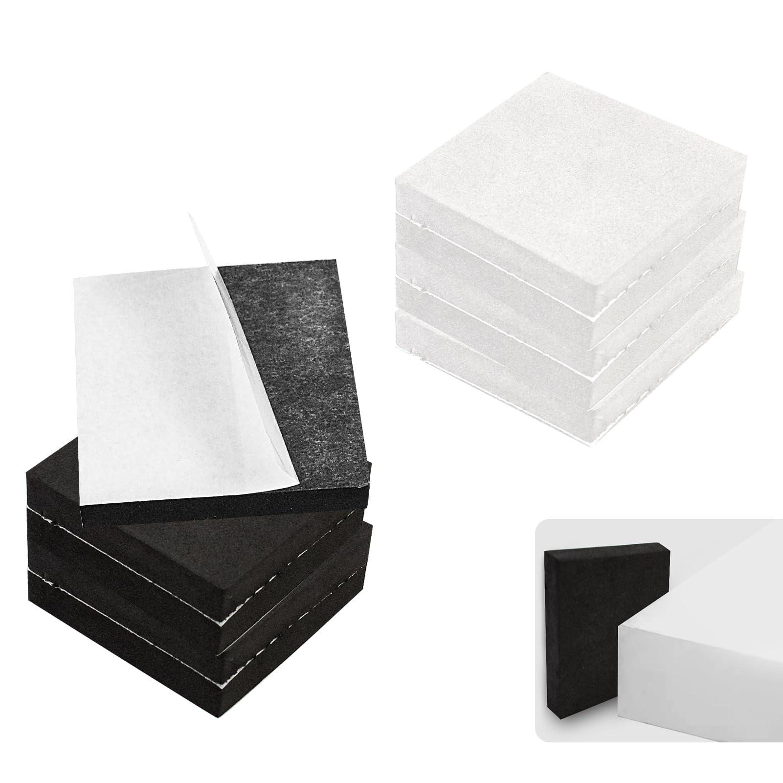 Udewo 10 PCS Anti Shake Fixer Headboard Stoppers Self Adhesive Bed Frame Noise Stopper Wall Protector from Furniture Foam Headboard Bumper Door Stoppers Couch Stoppers Headboard Pads for Bed Wall