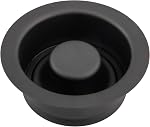 Artiwell Sink Garbage Disposal Flange and Stopper, Universal Flange Fit 3-1/2 Inch Standard Drain Hole, Kitchen Sink Replacement Accessories, Garbage Disposer Kit (Black)