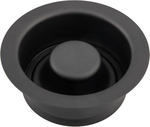 Artiwell Sink Garbage Disposal Flange and Stopper, Universal Flange Fit 3-1/2 Inch Standard Drain Hole, Kitchen Sink Replacement Accessories, Garbage Disposer Kit (Black)