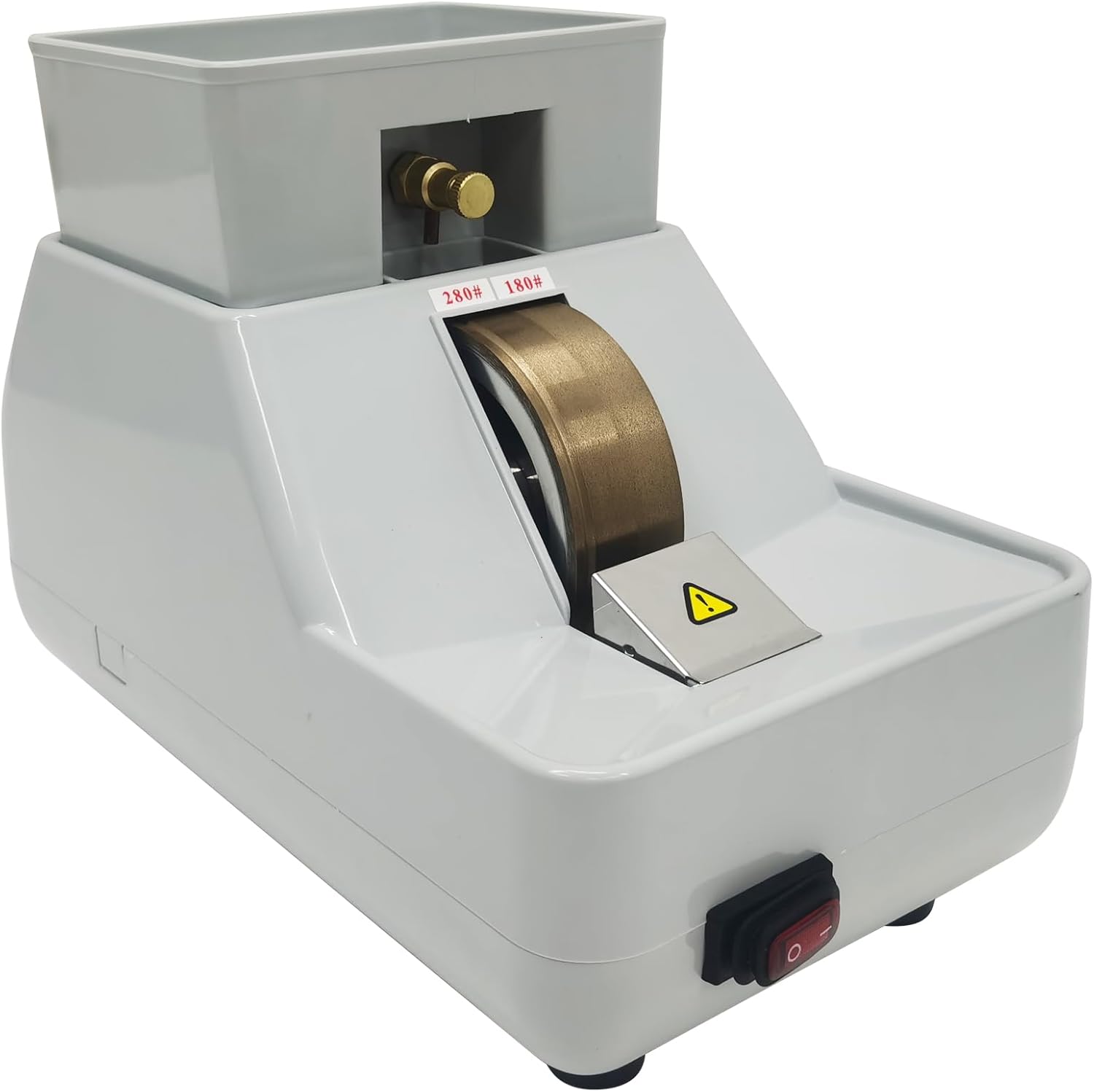 Optical Hand Edger Manual Eyeglasses Lens Hand Lens Polisher Grinder Single Wheel Grinder with #280 and #180 Grinding Wheel 5500-6000r/min Rotating Speed 110V