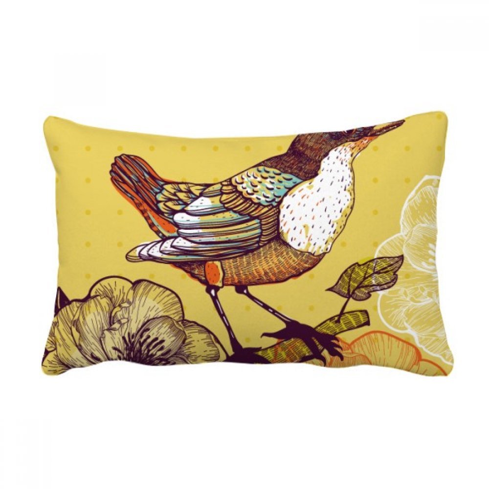 Coussin fleurs d'oiseaux multicolore idée cadeau déco maison originale