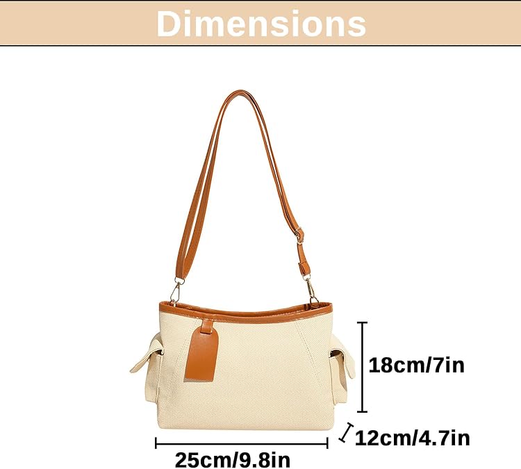 Canvas Crossbody Bag for Women Large Capacity Handbag Tote Bags Work Travel Fashion Shoulder Purse