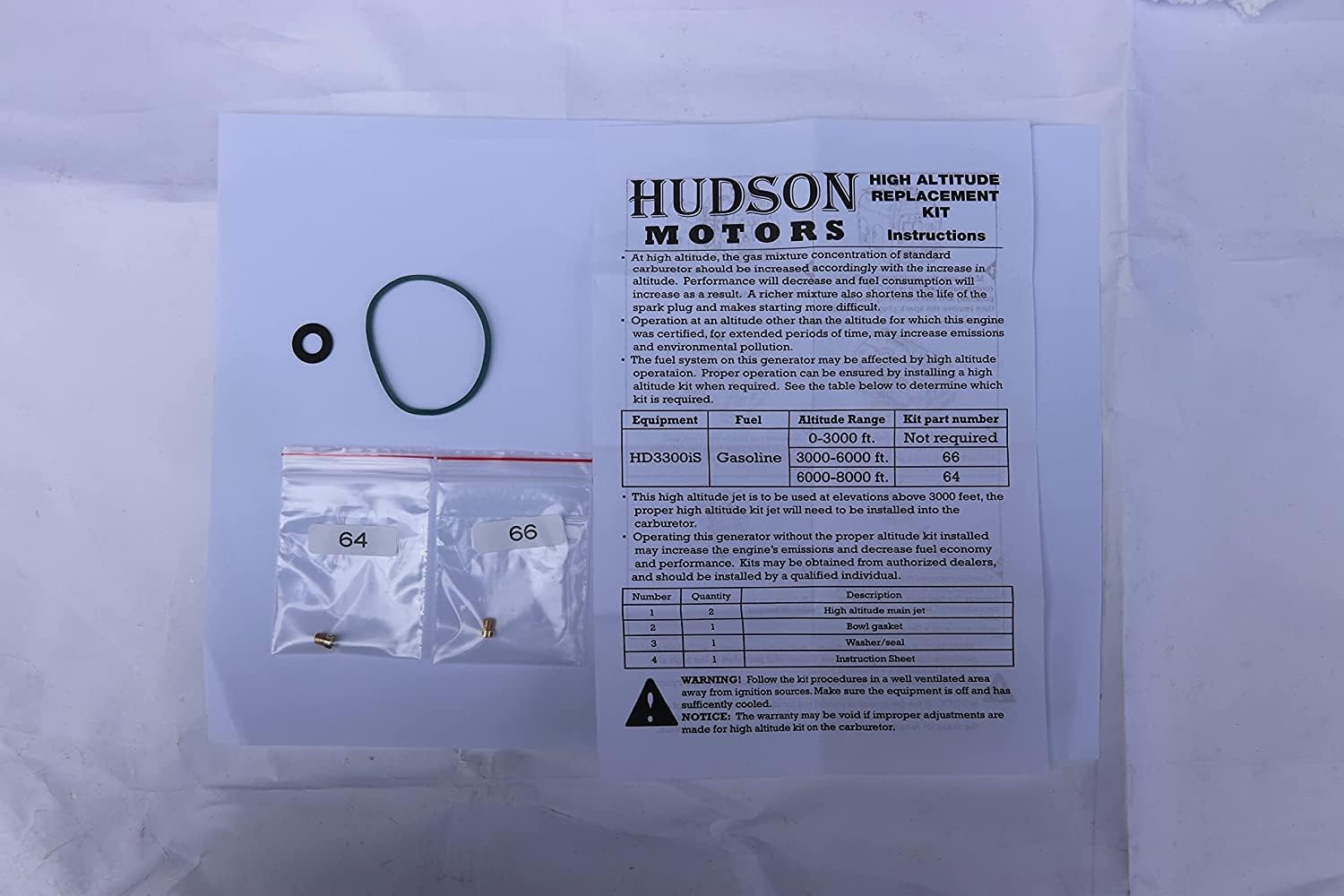 Generator high altitude kit Patio, Lawn & Garden