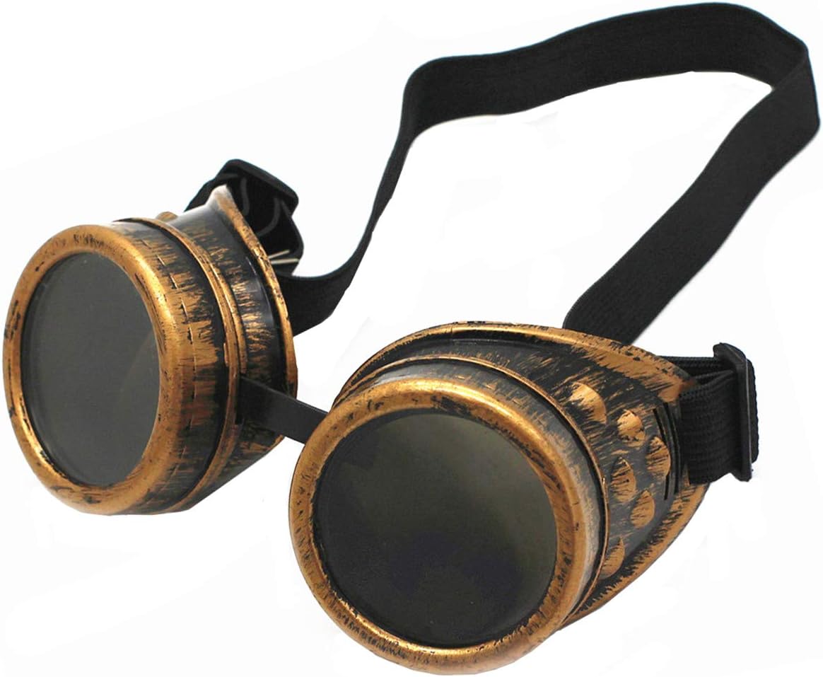 Vintage Steampunk Goggles Mad Scientist Goggles Cosplay Punk Glasses for Adult, Women, Men Halloween Costume