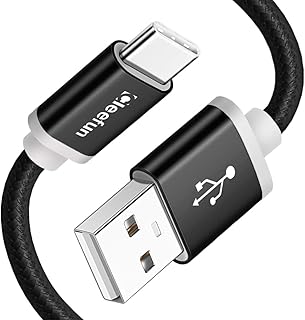 CLEEFUN USB C Cable [1.8M, 2-Pack], Durable Nylon Braided USB A to Type C Fast Charging Charger Lead Compatible with Samsung Galaxy S10 S9 S8 S20 S21 S22 S23 Plus S10e, A20e A21s A51 A50 A70