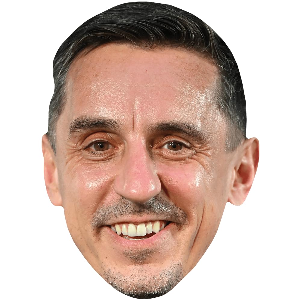 Gary Neville (Stubble) Celebrity Mask, Flat Card Face, Fancy Dress Mask