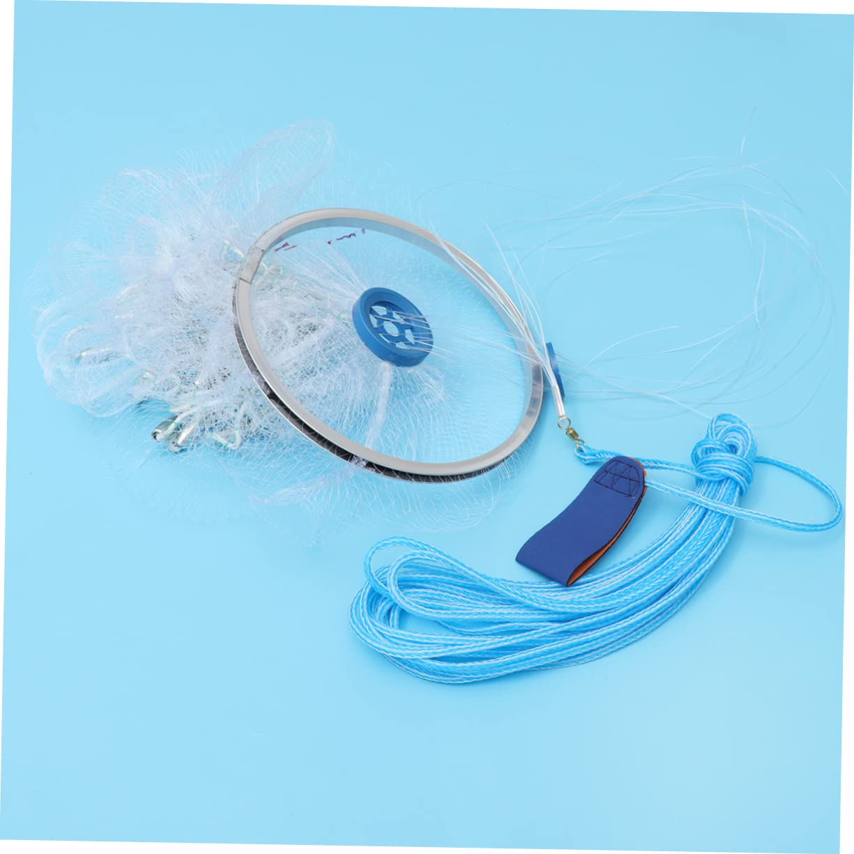SUPVOX Filet De Pêche Pliable avec Plaque en Aluminium Appât À Lancer À La Main