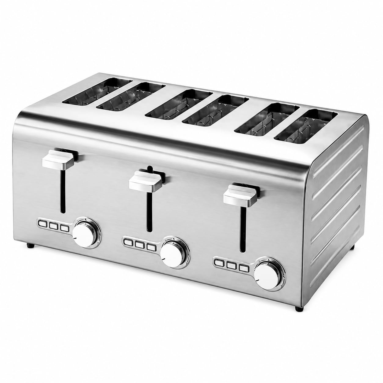 6 Commercial Toaster with 7 Adjustable Browning Settings | Extra Wide Independent Slots, Auto Pop-Up, Stainless Steel & Removable Crumb Tray