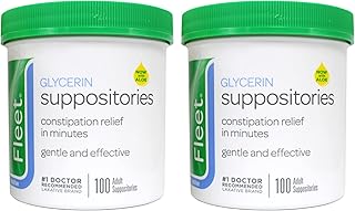 Fleet - Glycerin Suppositories, Laxative, Adult Jar, 100 Each (2-Pack)