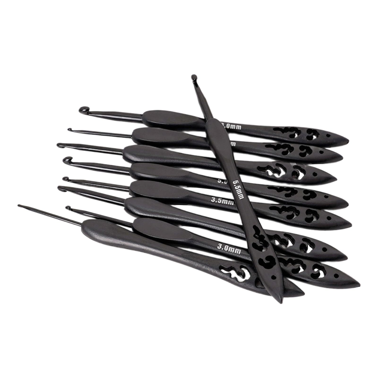 9 Pcs Crochet Hook Set 2.0mm-6.0mm Crochet Needle Ergonomical Needle Practical Knitting for Craft Projec