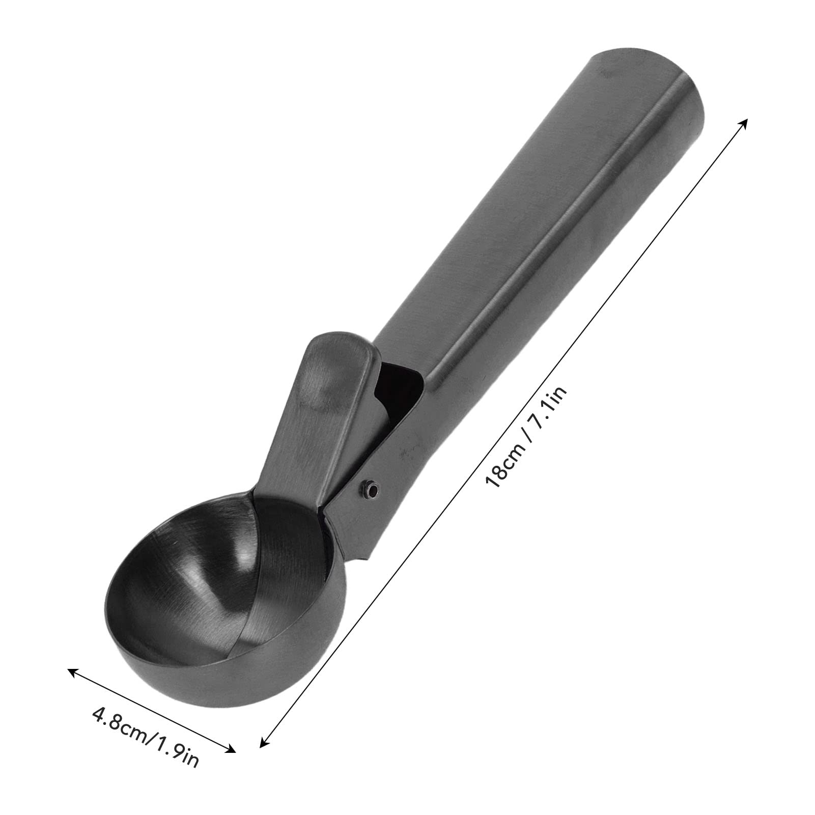 Stainless Steel Cookie Scoops, Ice Cream Scoop with Trigger Premium Scooper Stainless Steel Ice Cream Scooper for Fruit Pepper(Black)