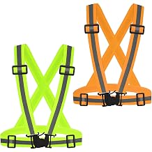 3Packs Reflective Running Vest, Adjustable Elastic Straps 360High Visibility for Outdoor Walking, Jogging