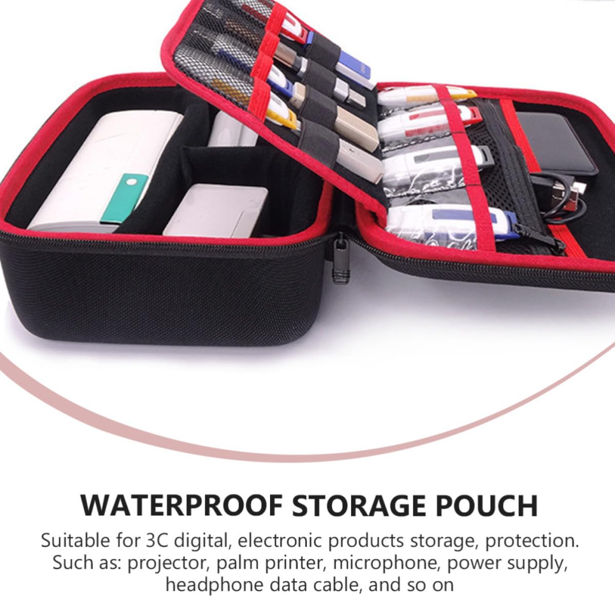Oxford Bolsa de Almacenamiento Portátil, Negro, para Cables