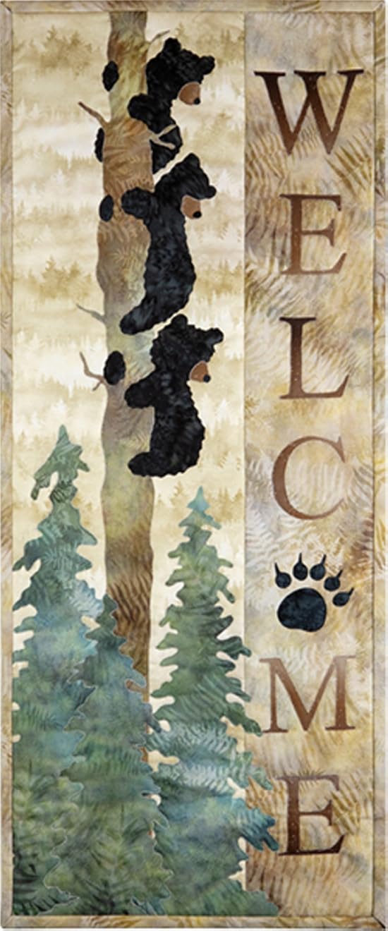 Quilt Kit - Welcome Bear Inn by McKenna Ryan for Hoffman California Fabrics 12.5" x 31" Finished Size Quilts Quilting Kit - Sold by the Kit (MRWBI-4-BLACK) M403.49