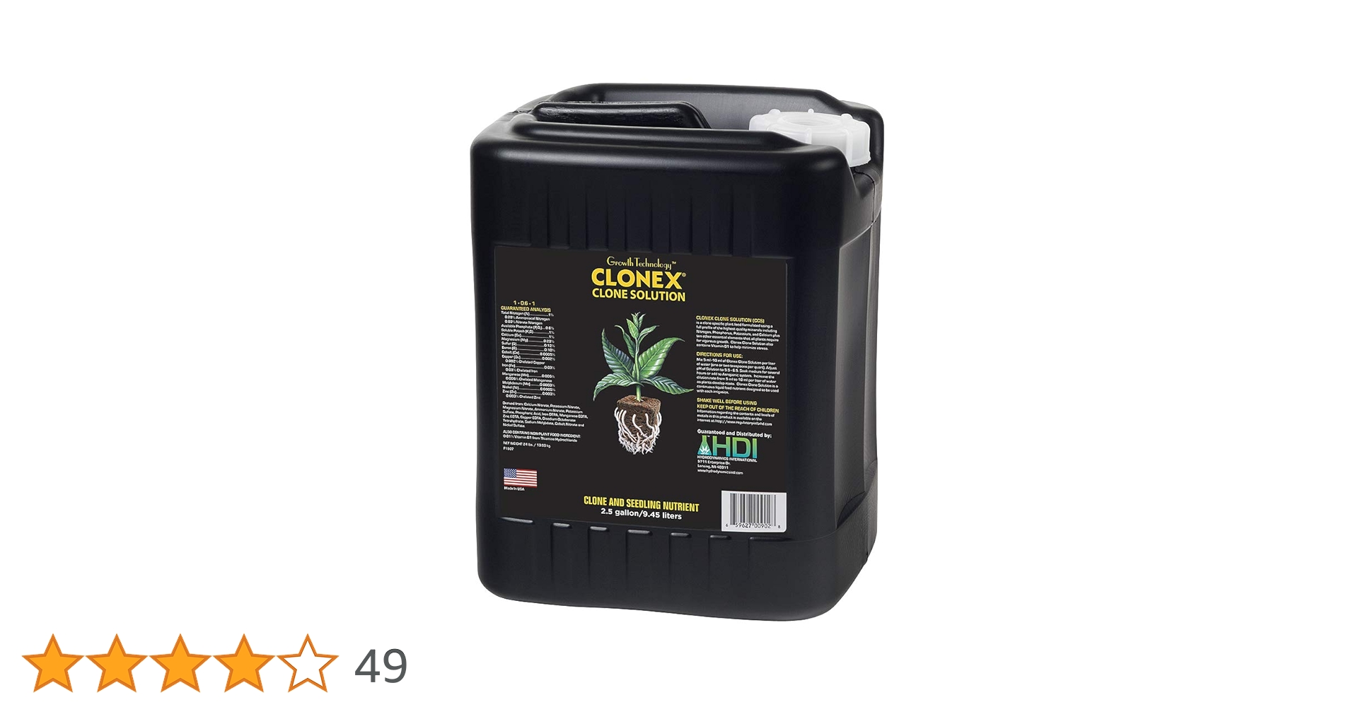 Clonex Clone Solution Plant Nutrient, 2.5 Gallon : Amazon.ca