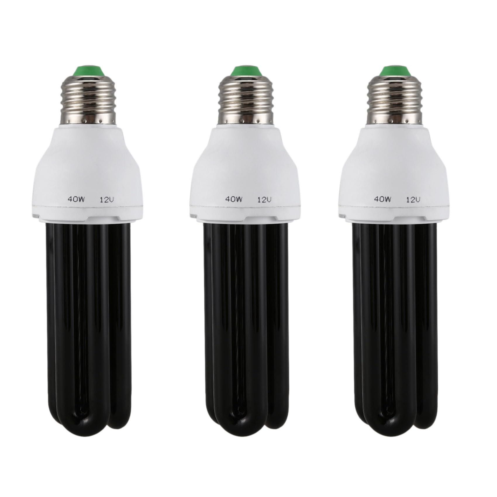 Hndhbfgrt 3X E27 40W UV Ultraviolet Fluorescent Blacklight CFL Light Bulb Lamp 220V Shape:Straight Wattage Voltage:40W DC 12V