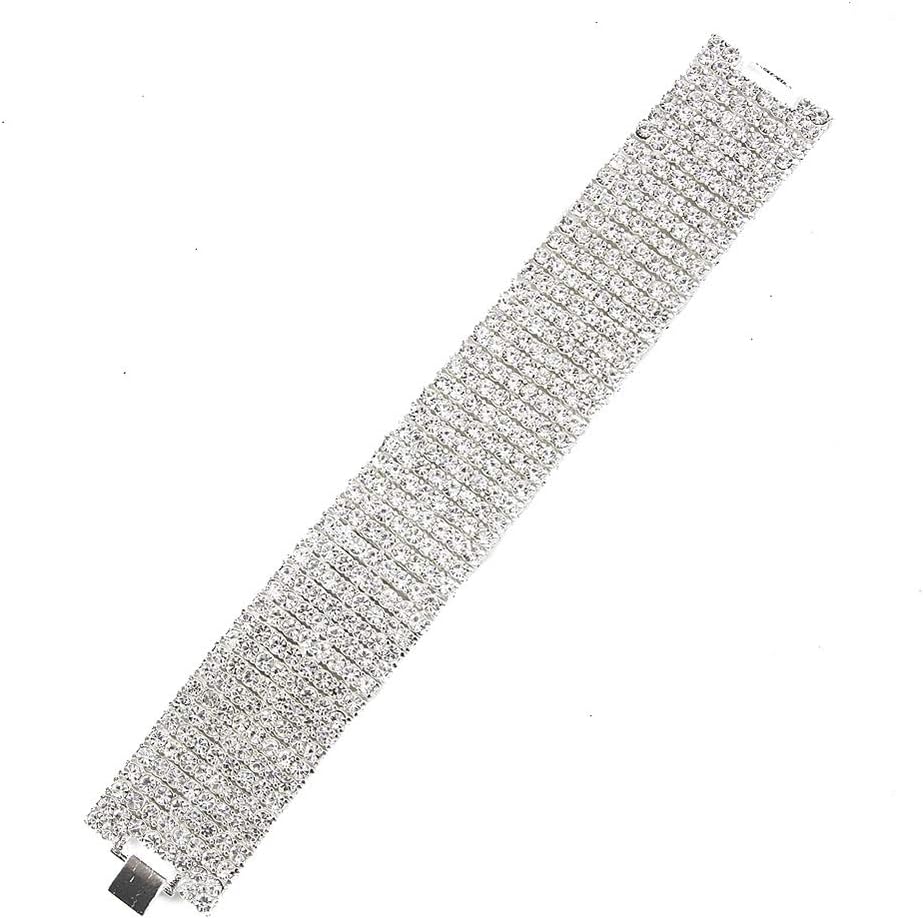 Shiry Hip Hop Bracelet for Unisex 8 Rows Diamond Bracelet AAA Rhinestone Tennis Bracelet Iced Out Bling Simulated Diamond Bangle Lab Diamond Bracelet