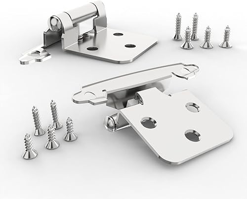 Miniatura 7 de Bisagras superpuestas de 12 pulgada, paquete de 10 bisagras de montaje empotrado de cierre automático con parachoques de puerta, accesorios