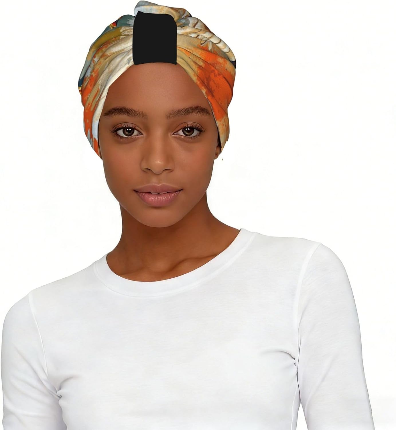 The Fierce Eagle Flying Premium Elastic Head Scarf for Women-Soft & Stylish Head Wraps for Women, Lightweight & All-Season Comfort ﻿ Black