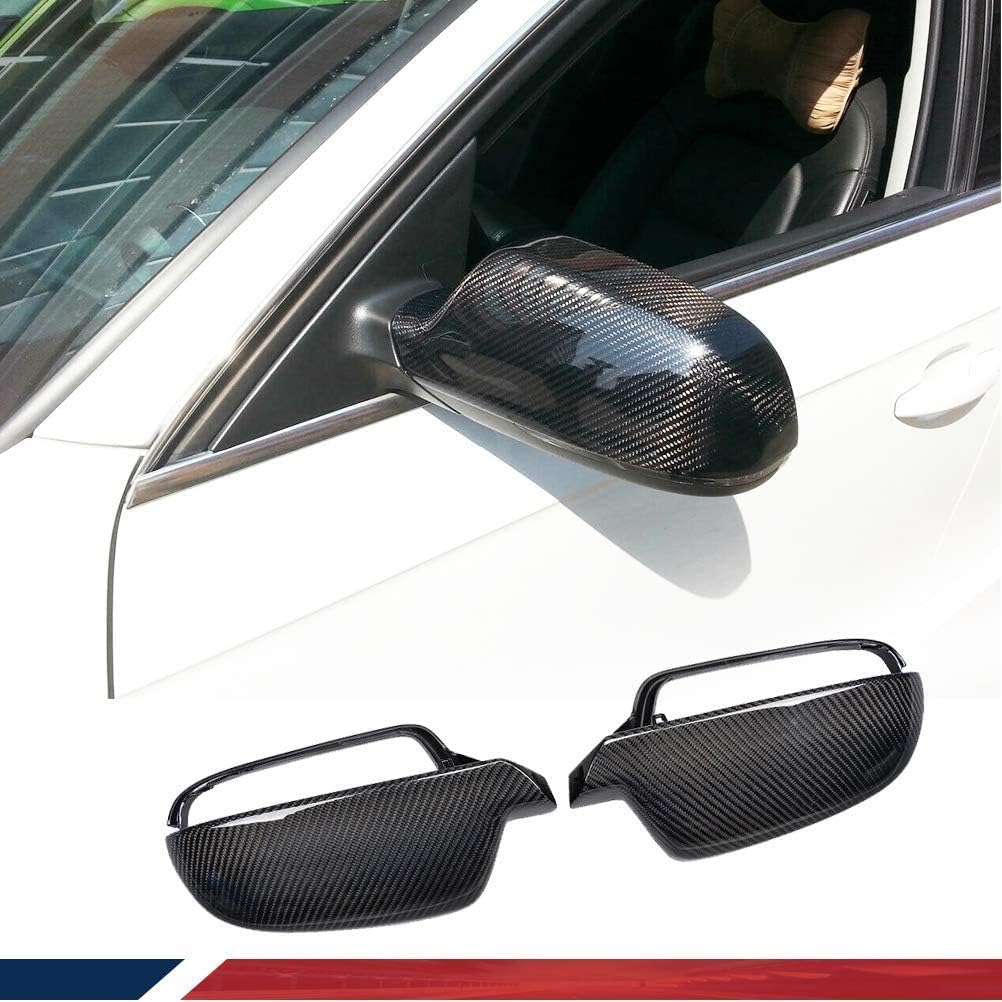 Carbon Fiber Mirror Cover for Audi A4 B9 SLine S4 2013-2016 A5 SLine S5 RS5 2010-2015 2-Door 4-Door Replacement Side Mirror Cover Caps Factory Outlet (Without Side Lane Assistant)