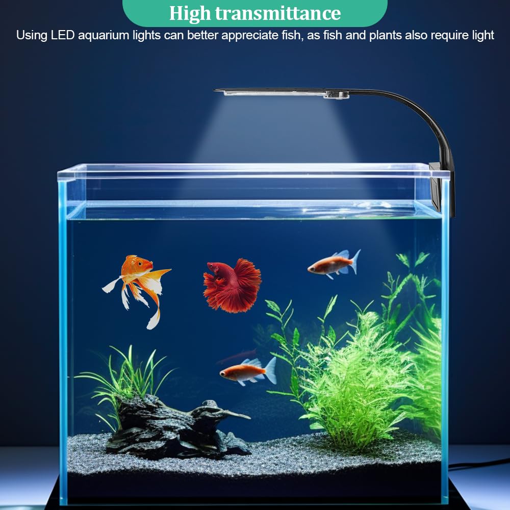 Luce LED per acquario, lampada a clip per acquario, illuminazione-LED peracquario da 10 W con spina UE, luce a 24LED, illuminazione per piante acquatiche per acquari e vasche