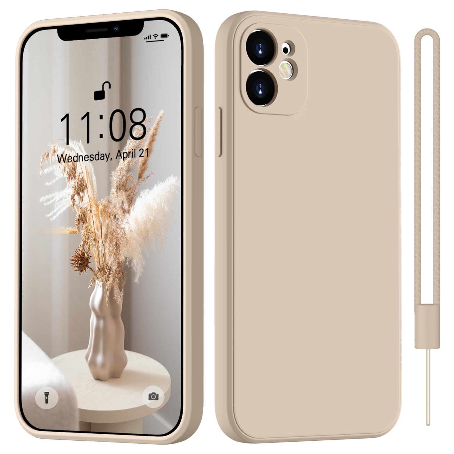 HGH Custodia per iPhone 12/12 Pro, in silicone liquido, antigraffio